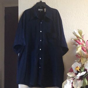 Versace xl blue navy t shirt buttons down
